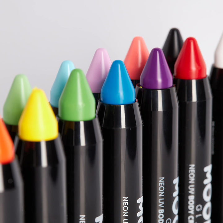 Moon Glow, Neon-UV-Gesichtsmalstift/Körperkreiden-Make-up für Gesicht und Körper, Pastellfarben, leu