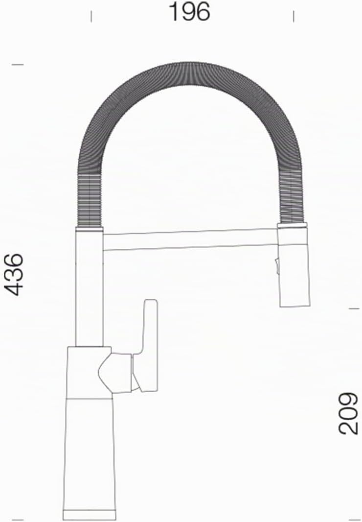 SCHOCK Küchenarmatur SC-550 Nero – Hochdruck Armatur CRISTALITE mit Festauslauf und Standard Norm-An