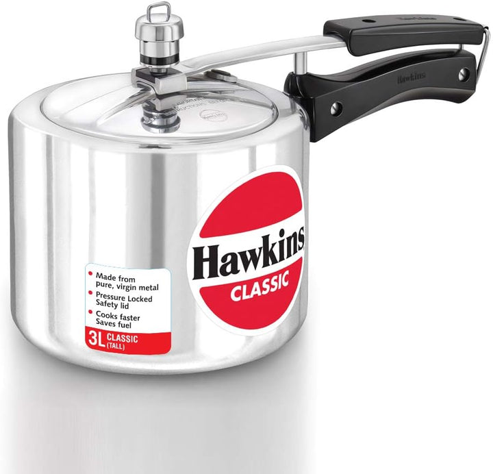 HAWKIN Classic CL3T Schnellkochtopf, Aluminium, 3 l, silberfarben 3-Liter, 3-Liter