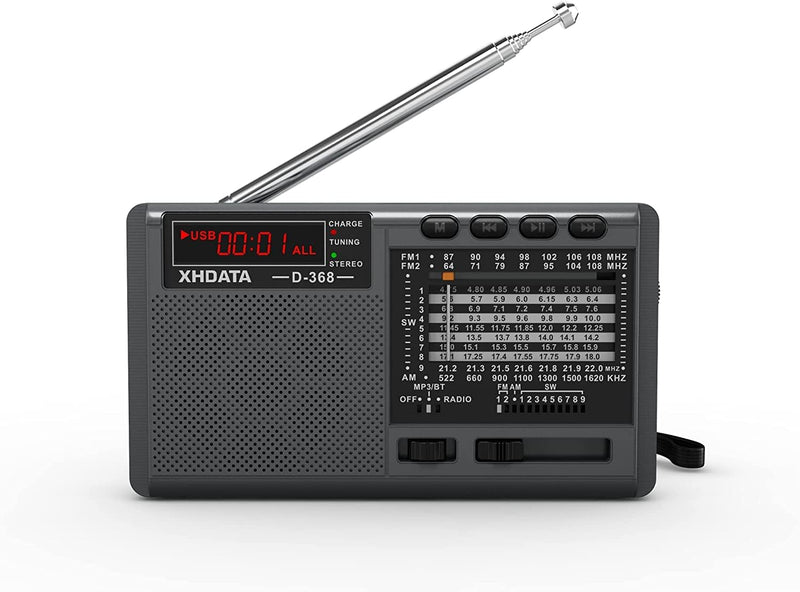 XHDATA D368 kleines Radio Nostalgie Batterieradio Mini Tragbare Radios Bluetooth Transistorradio UKW