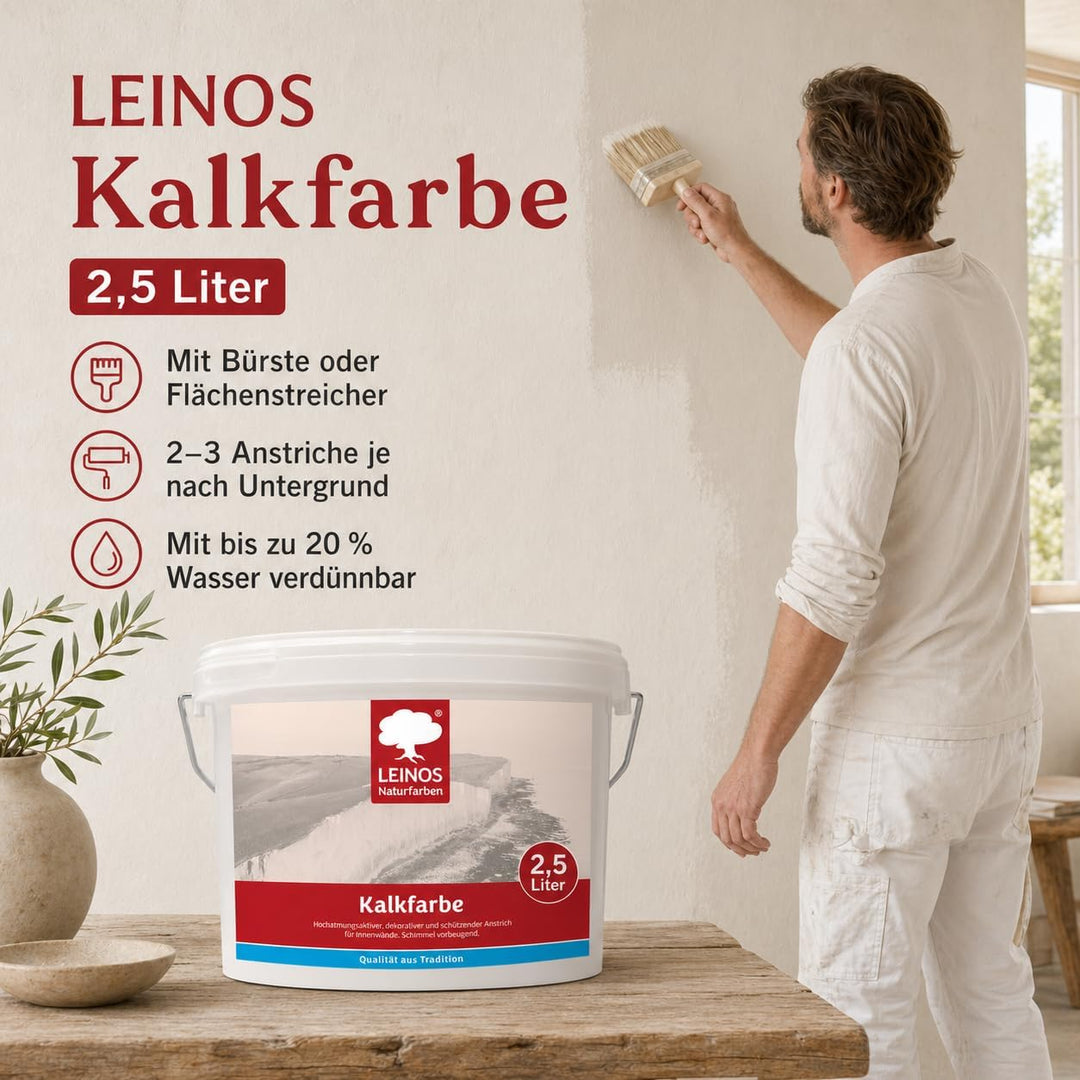 Leinos 665 Kalkfarbe 2,50 l 2.5 l (1er Pack), 2.5 l (1er Pack)