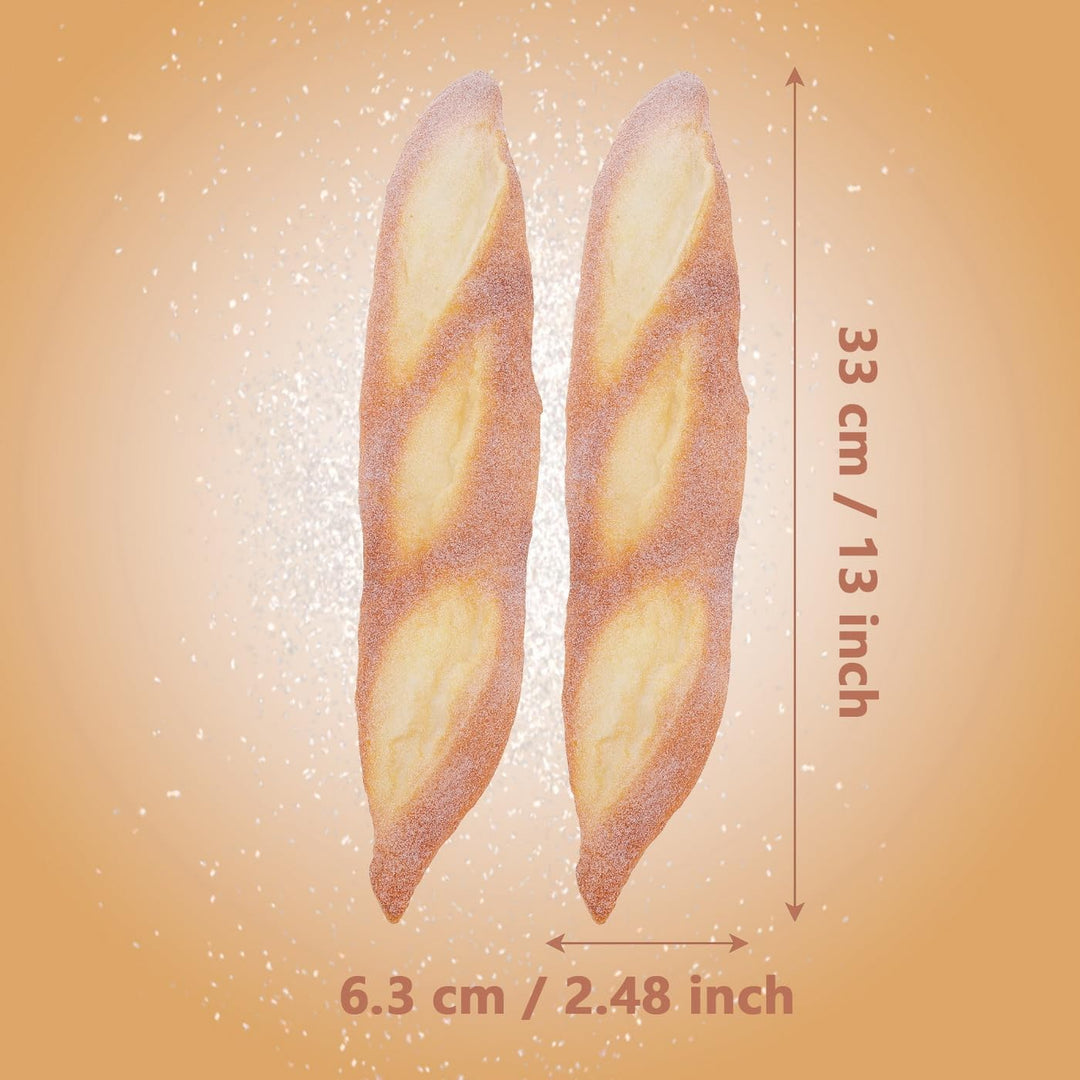 Funzhan 2 Stück Künstliches Brot Realistische Lange Laib Künstliche Baguette Bäckerei Dekoration Gef