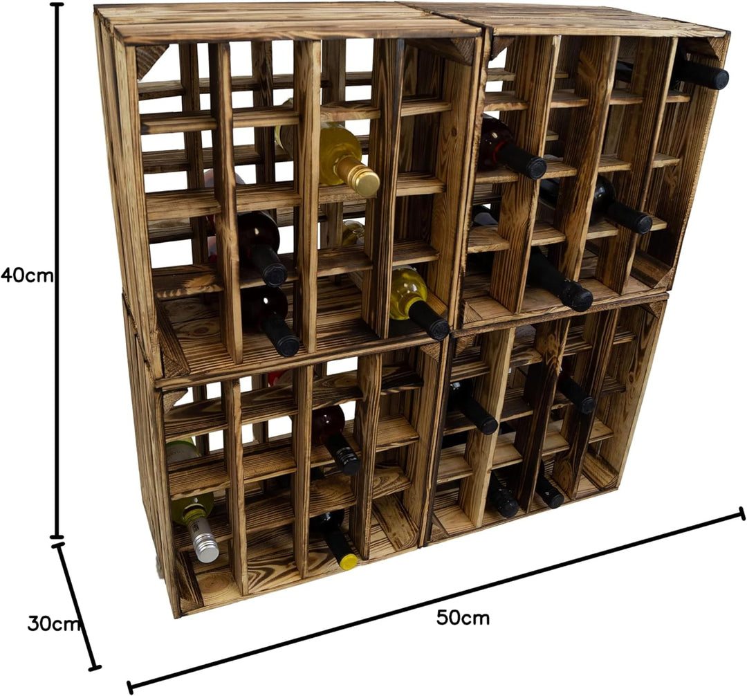Kistenkolli Altes Land Weinregal Mix Regalkiste Flaschenablage Weinregal Apfelkiste/Weinkiste Weinsc