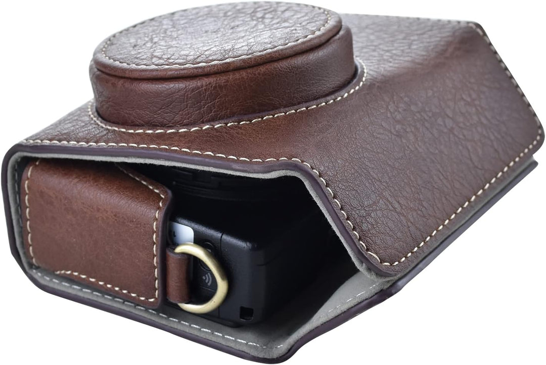 Rieibi Ricoh GR III/GR IIIx Tasche – Vintage PU Leder Kameratasche für Ricoh GR IIIx GR III GRIII GR
