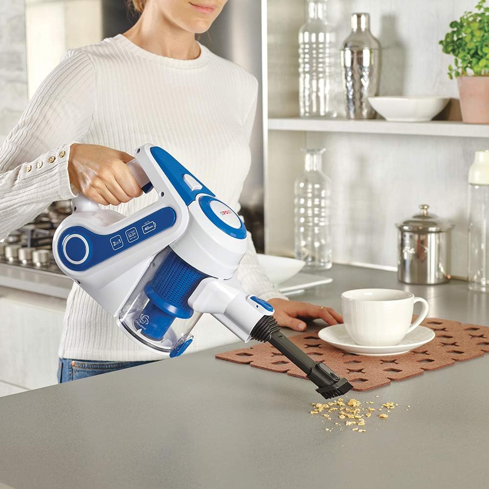 Polti PBEU0116 Forzaspira Slim SR90B Akkustaubsauger, Weiss/Blau