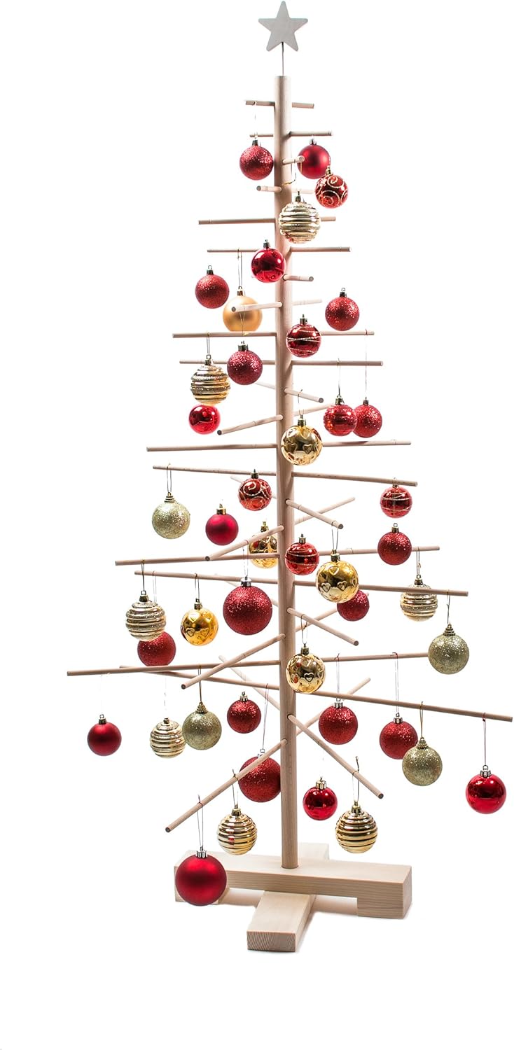 xmas3 L-190 cm Weihnachtsbaum aus Holz, Natural, 100 x 100 x 190