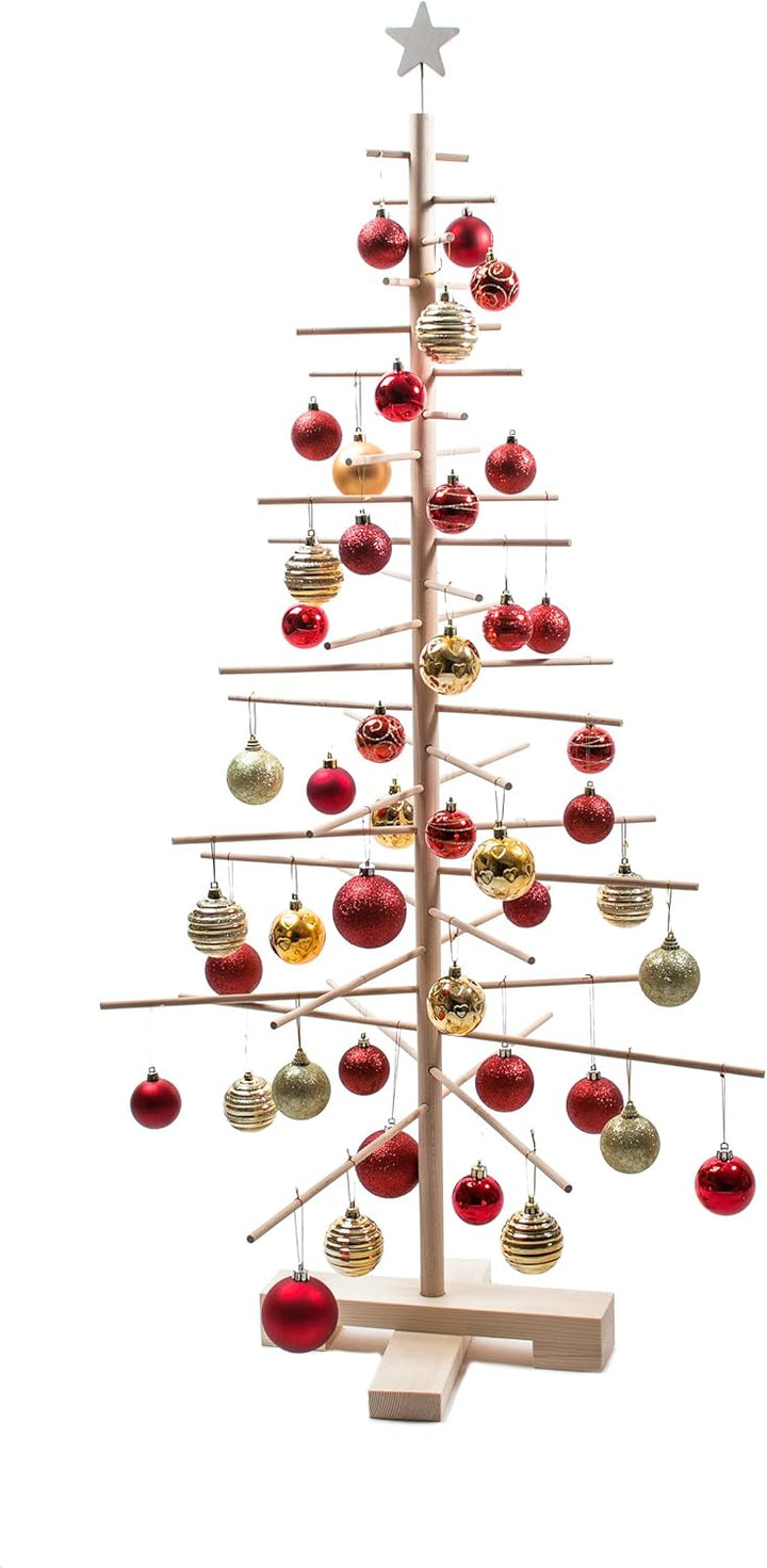 xmas3 L-190 cm Weihnachtsbaum aus Holz, Natural, 100 x 100 x 190