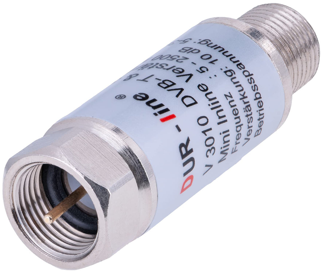 8 Stück - DUR-line V3010 Mini Inline Verstärker Verstärkung 10 dB für Sat und DVB-T2 5-2400 MHz - 8x