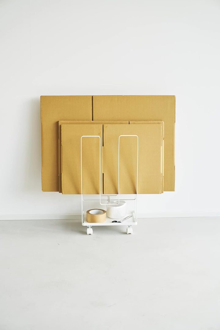 Yamazaki TOWER 5760 Karton Organizer, Weiss, Stahl, L 20 x B 30 x H 54,5cm, Weiss