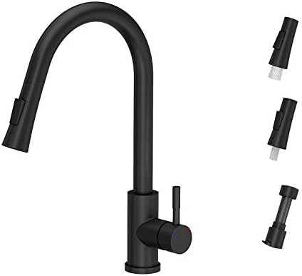 VBChome Spüle mit Armatur 52 x 50 cm Schwarz Tiefes Becken Küche Einbauspüle Verbundspüle Küchenspül