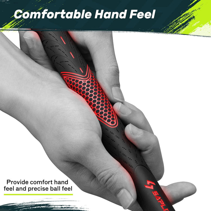 SAPLIZE Golfgriffe 13er-Set mit komplettem Regripping-Kit, Standard / Mittelklasse/übergross, Weiss