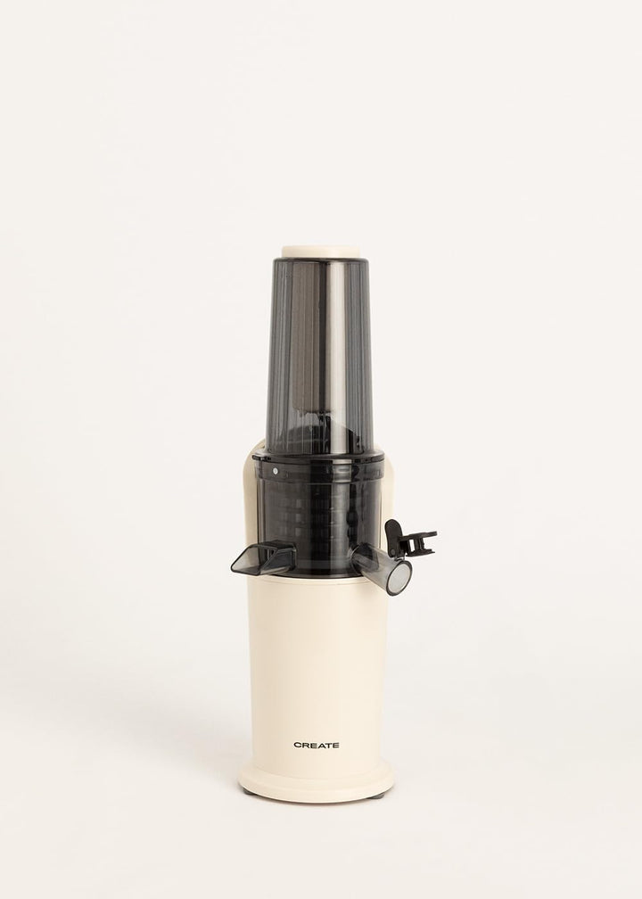 CREATE/JUICER SLOW MINI/Mixer in Creme/Extraktionssystem, Anti-Tropfsystem, Rückwärtsrotation, kompa