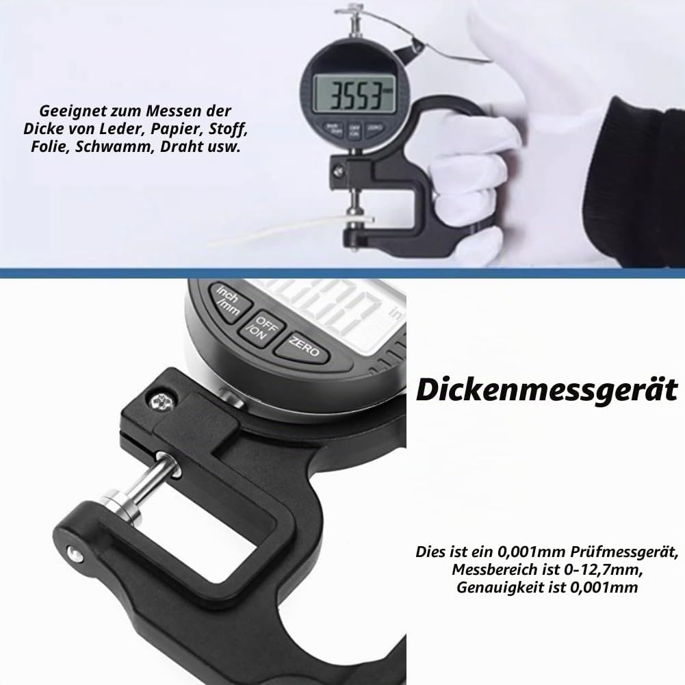 Digitale Dickenmessgerät , Lehren Andere Lehren für Papier Leder Tuch Draht Messwerkzeug Bereich 0-1