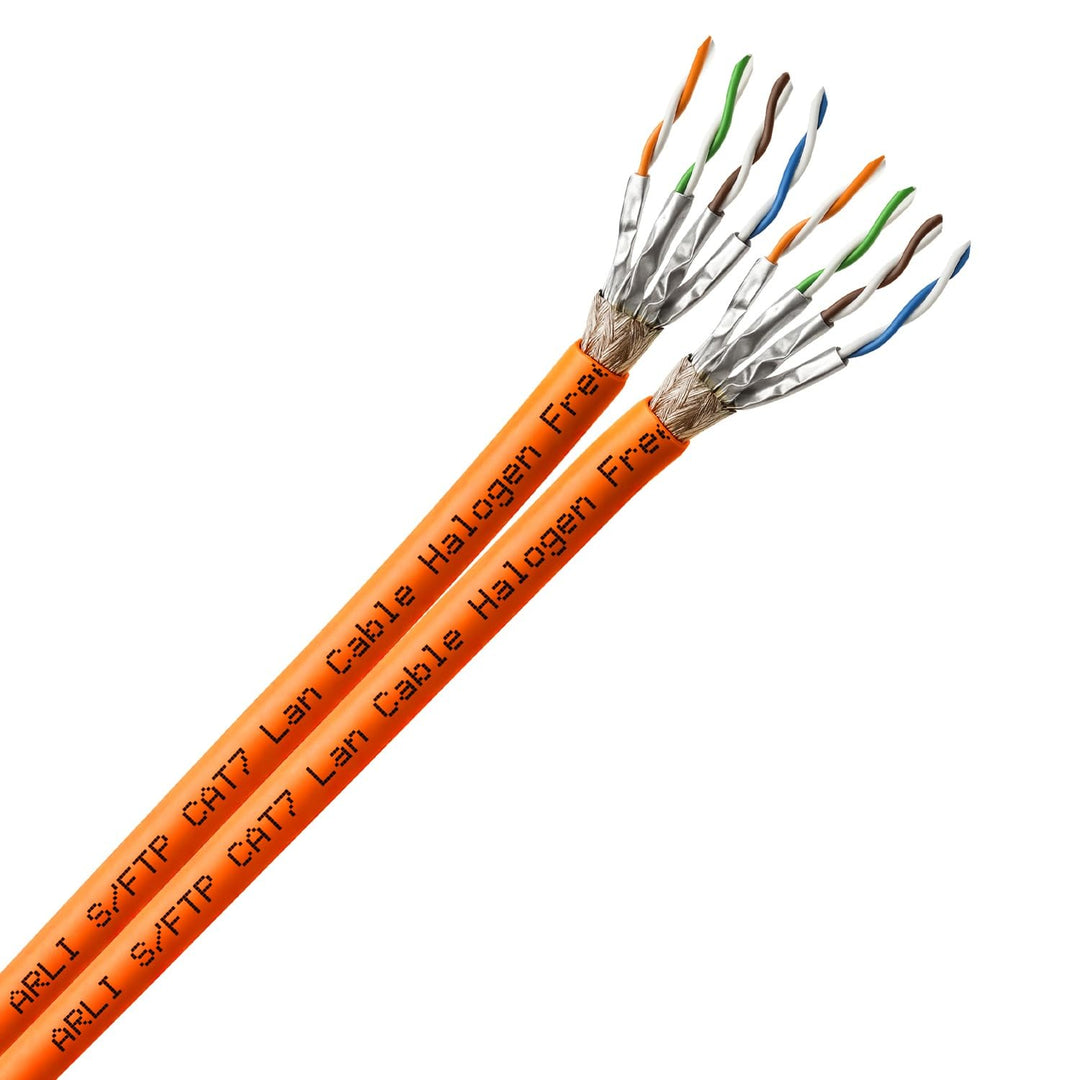 ARLI CAT 7 Verlegekabel duplex 100m Netzwerkkabel CAT.7 twin LAN Halogenfrei Installationskabel SFTP