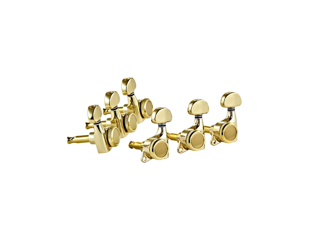 ORTEGA Locking Gitarrenmechaniken-Set, 3+3, gold (OTMLOCK33-GO)