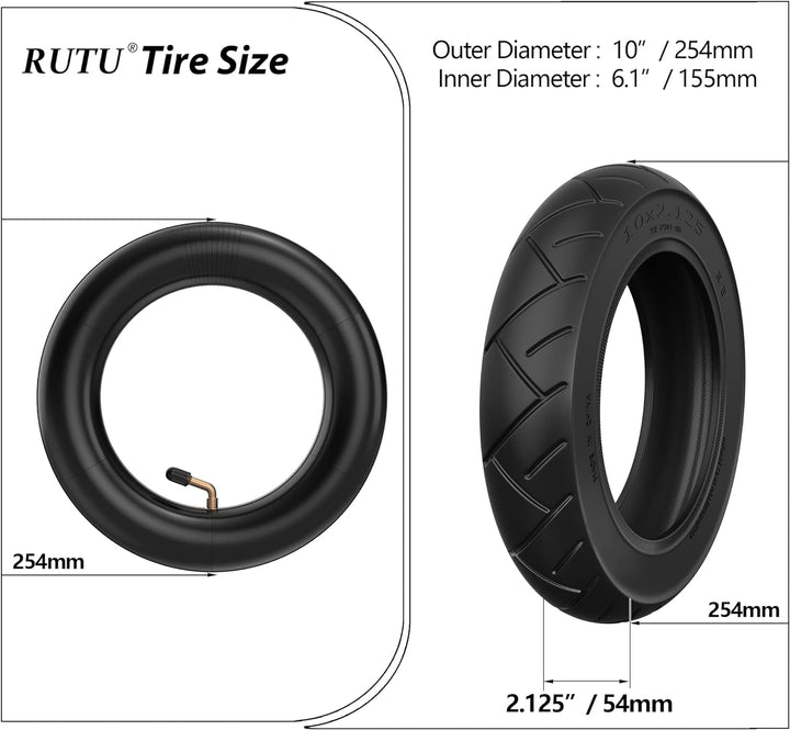 10 "Reifen 10 x 2,125 Reifen & Schlauch Ersatz für Smart Elektroroller 10 Zoll Einrad