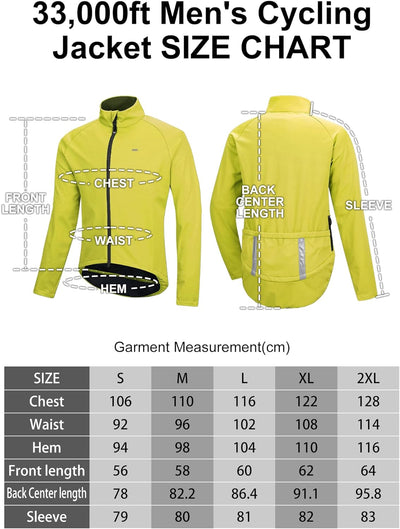 33,000ft Fahrradjacke Herren wasserdichte Laufjacke Atmungsaktive Leicht Radjacke Wandern Radsport-J