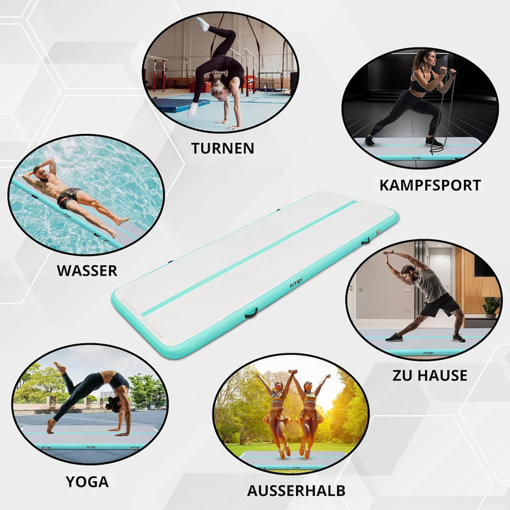 3 M Air Track-Turnmatte Mit Elektrischer Pumpe – 10 Cm Dicke Aufblasbare Tumbling-Matte | Tragbarer