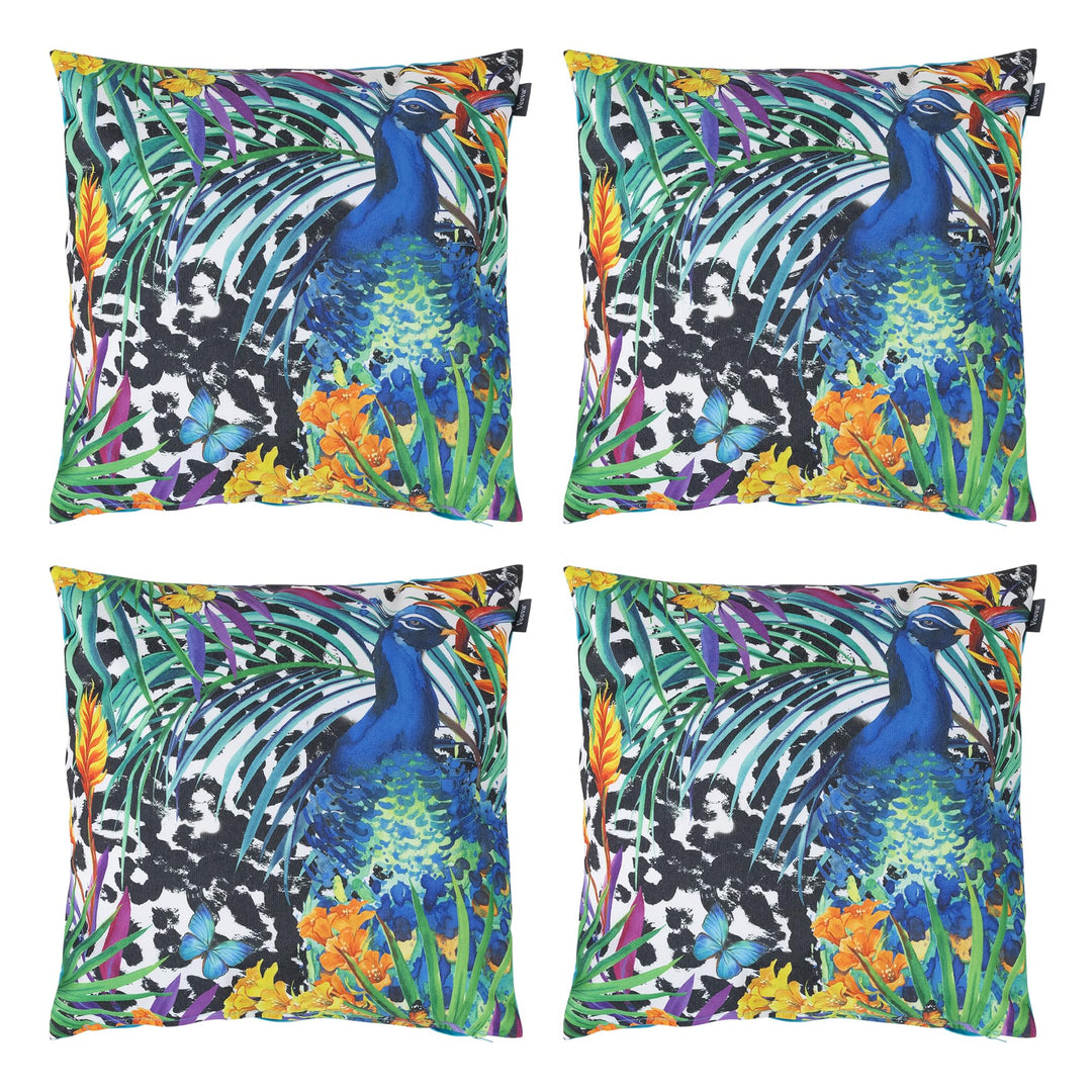 Bean Bag Bazaar Outdoor Kissen, Blumen Sammlung, 4-er Pack, Wasserabweisend Stoff, Garten Kissen mit
