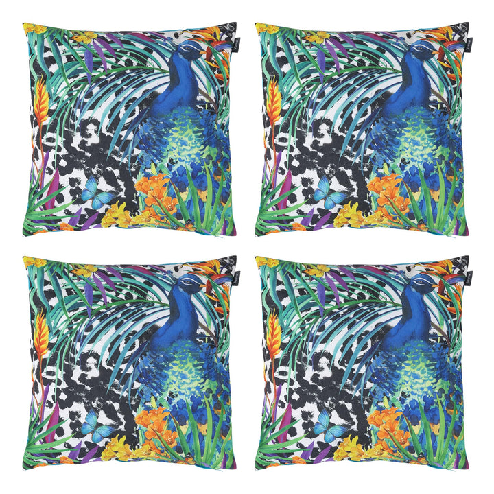 Bean Bag Bazaar Outdoor Kissen, Blumen Sammlung, 4-er Pack, Wasserabweisend Stoff, Garten Kissen mit