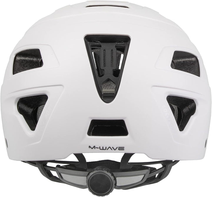 M-Wave Unisex-Adult URBAN Helm für Erwachsene/Jugendliche L, 59 - 61 cm Ohne Rücklicht Weiss, L, 59