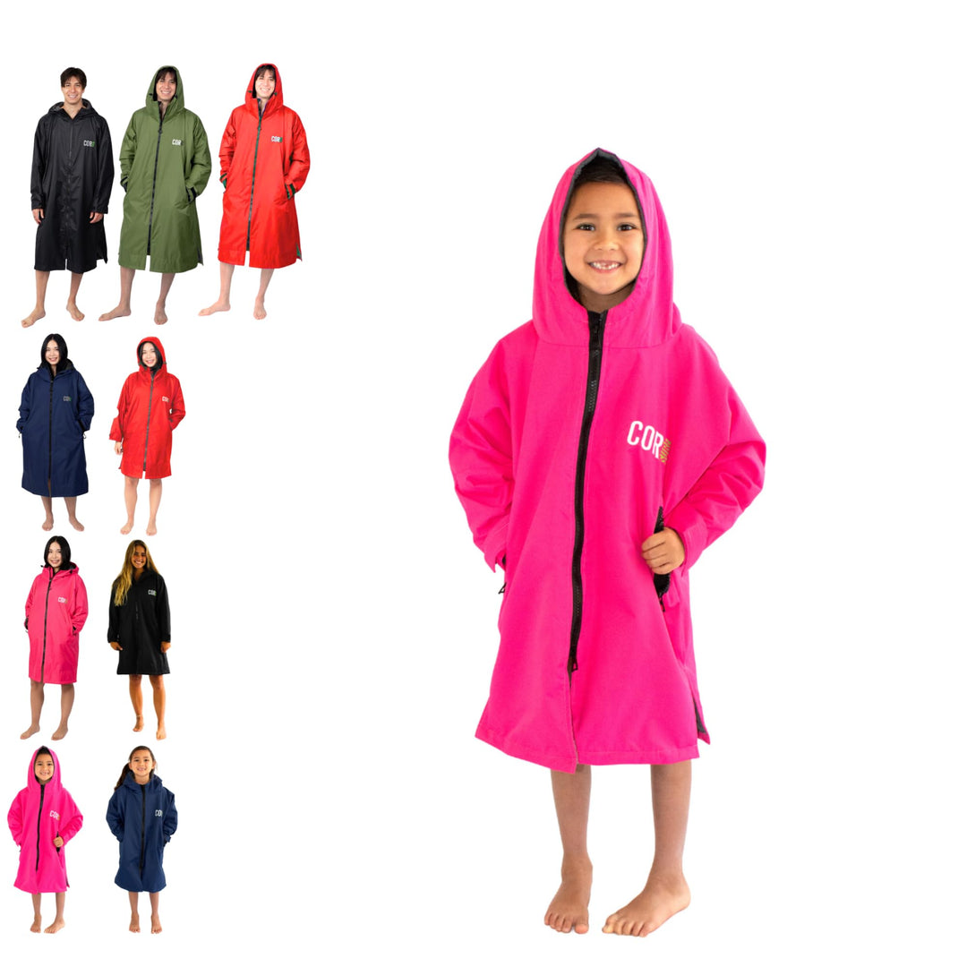 COR Surf Schwimm-Parka, schwere, warme Surfjacke für Herren, Damen, grosse Kinder, wasserabweisendes
