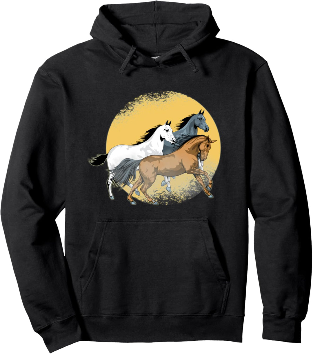 Wildpferde I Laufende Pferde I Tolles Pferde Pullover Hoodie