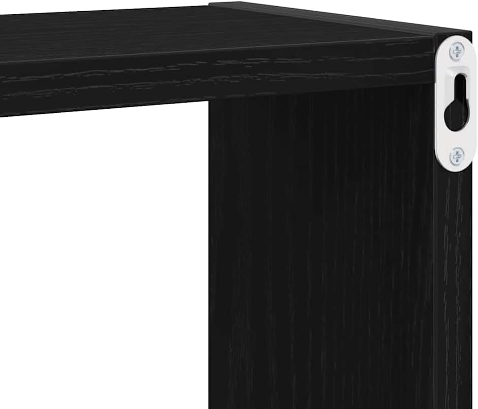 vidaXL Wandregale mit Regal Schwarz Eichen-Optik Holzwerkstoff, Moderne rechteckige Wandregal, aus H