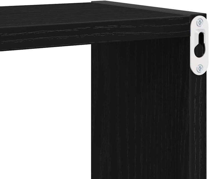 vidaXL Wandregale mit Regal Schwarz Eichen-Optik Holzwerkstoff, Moderne rechteckige Wandregal, aus H