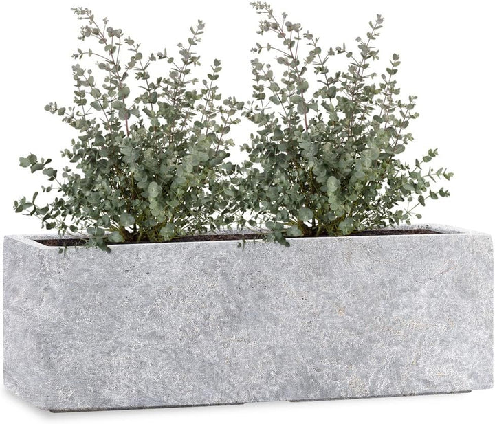 Pflanzwerk® Pflanzkübel Fiberglas Lava HELLGRAU TUB 17x50x17cm *Frostbeständige Blumenkübel* *Deutsc