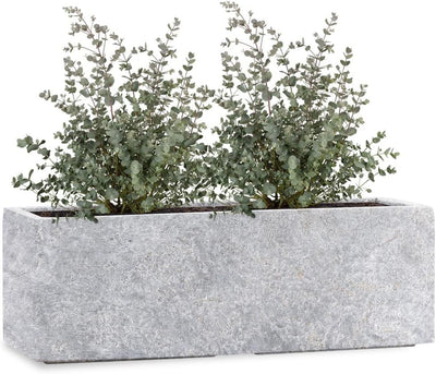 Pflanzwerk® Pflanzkübel Fiberglas Lava HELLGRAU TUB 17x50x17cm *Frostbeständige Blumenkübel* *Deutsc