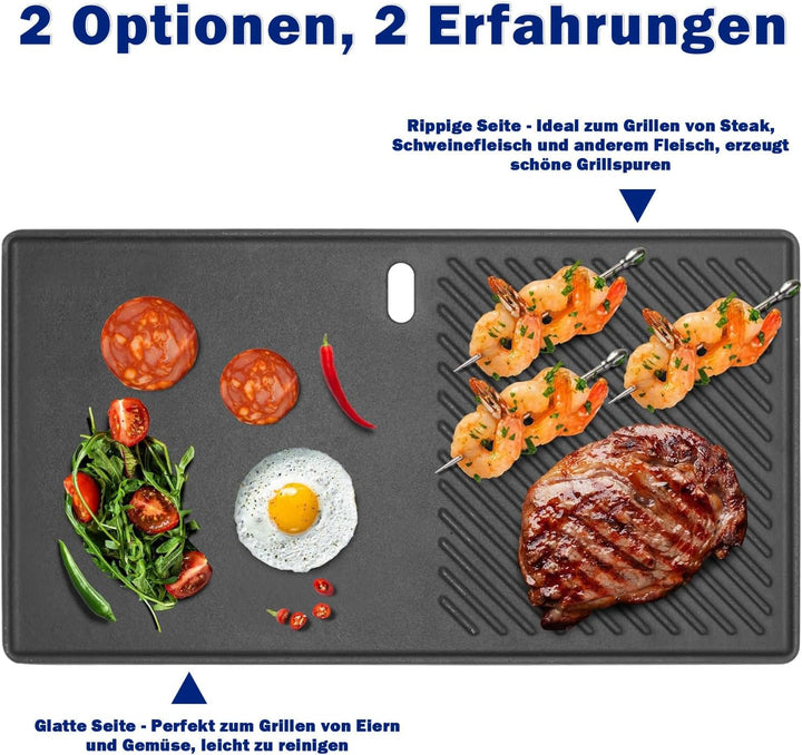 44,5CM Gusseisen Grillrost und Grillplatte Set für Weber Spirit I &amp; II 200 Serie(mit vorderen Bedien