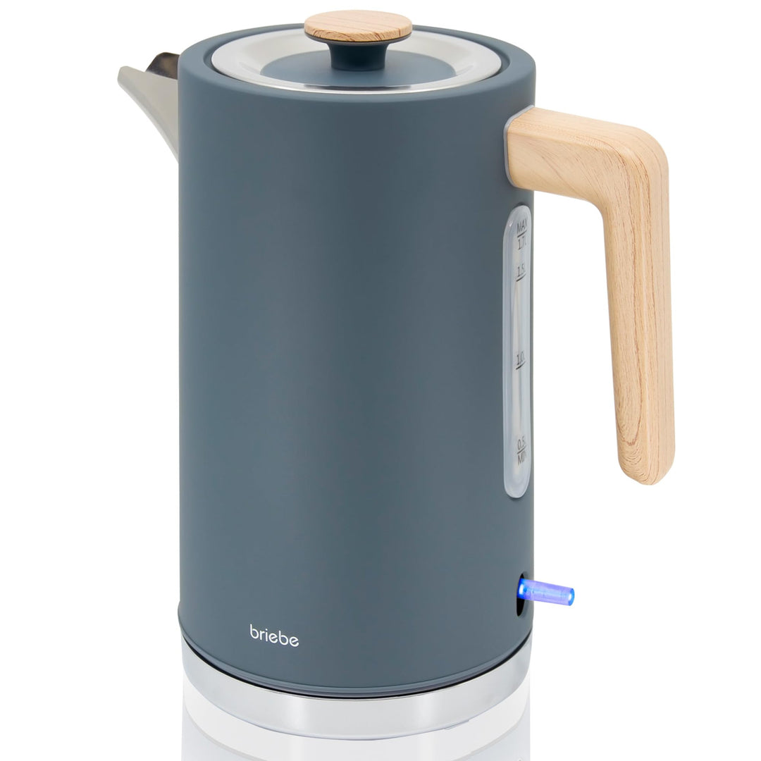 briebe Nordic Wasserkocher 1,7L Elektrischer Teekocher 2200W Schnell Aufheizender, BPA-frei, 360° So