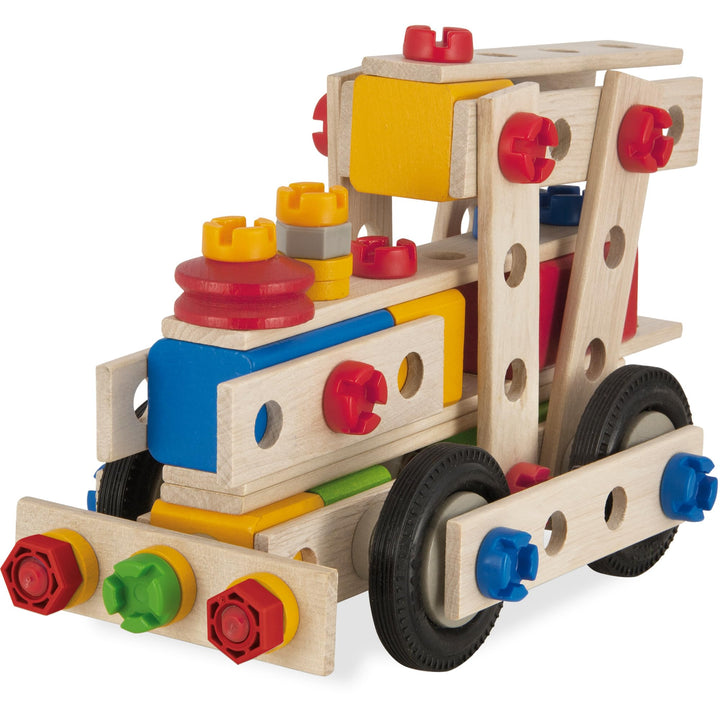 Eichhorn/Heros 100039027 - Constructor groÃe Lok, 100-teilig - Holz-Konstruktionsset - 4 Verschieden