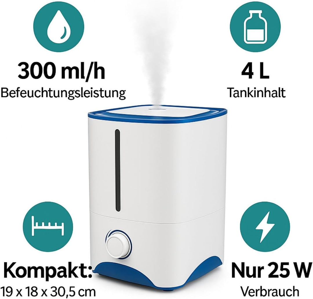 Fog Box V Luftbefeuchter 4 Liter - Grow Wohnung Vernebbler Verdampfer Pflanzen Mini Kinderzimmer Ter