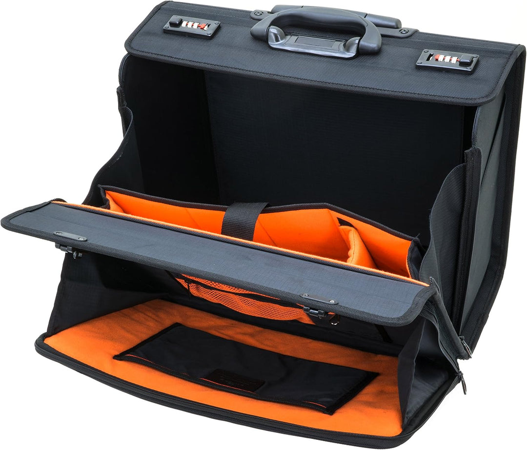 Davidts Businesstrolley - Pilotenkoffer - Laptoptrolley 17" und 10" Tablet - 47x40x25cm