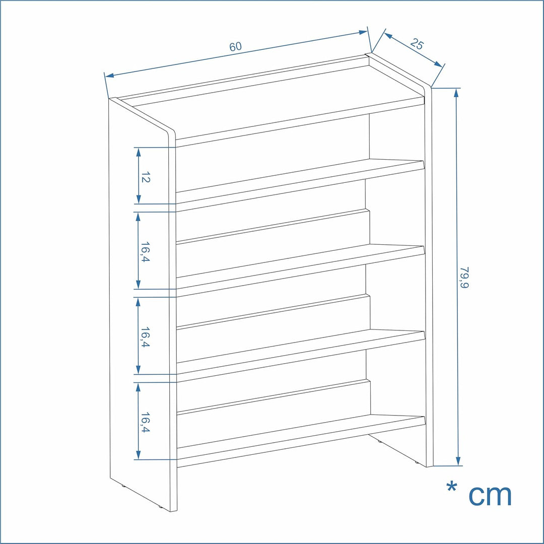 KOMTO Schuhregal Schmal - Schuhablage Flur mit 4 Ebenen Offener Schuhschrank Schuh Organizer Platzsp