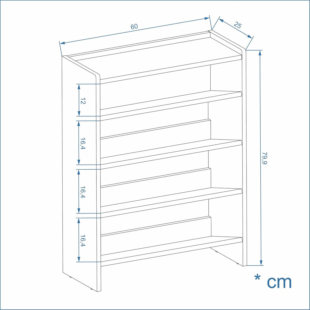 KOMTO Schuhregal Schmal - Schuhablage Flur mit 4 Ebenen Offener Schuhschrank Schuh Organizer Platzsp