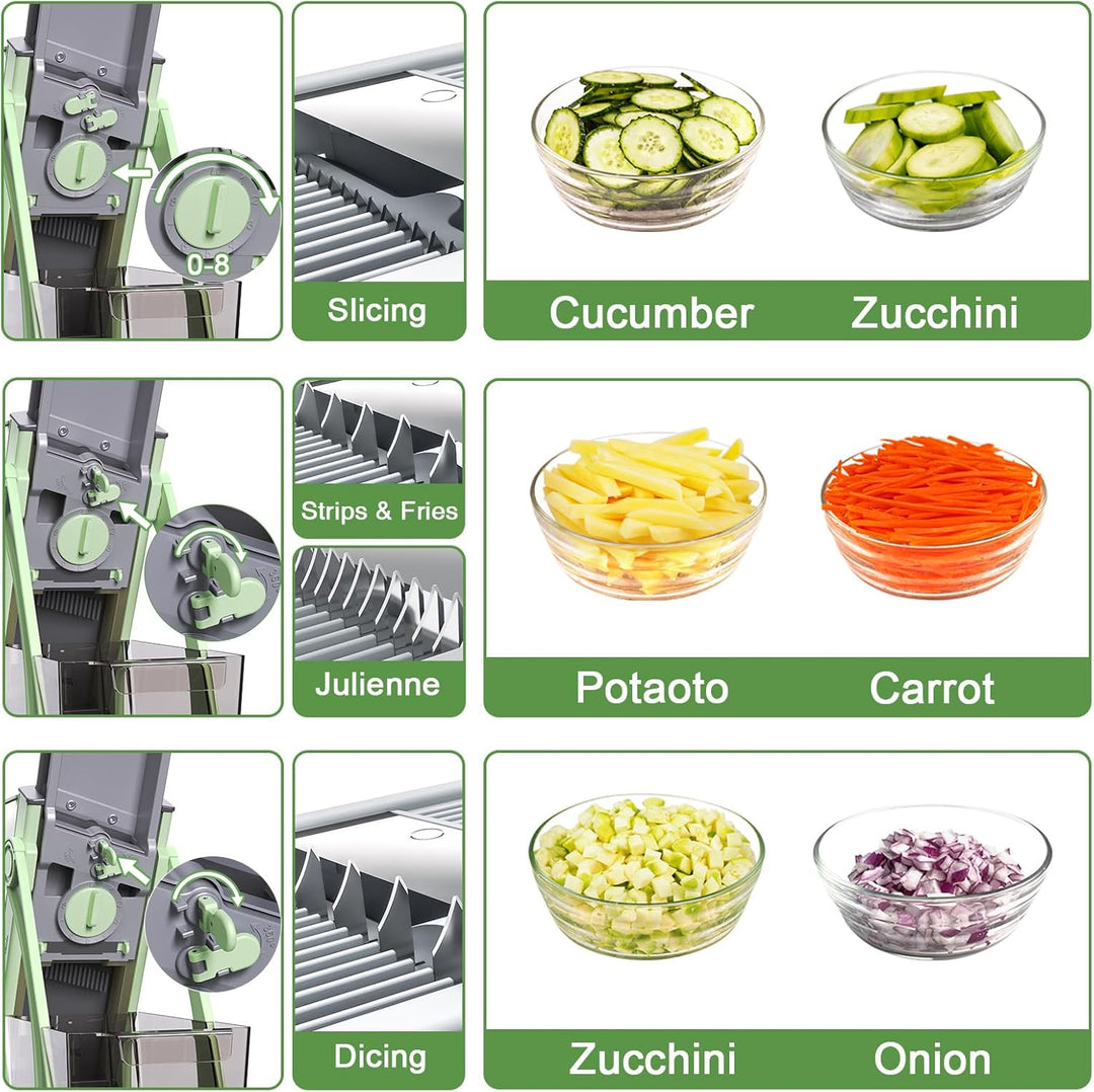 Safe Veggie Chopper Gemüseschneider, Pommes Frittierschneider, Zwiebelhacker, Gemüsehobel, multifunk