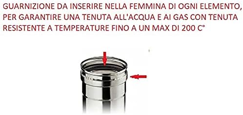 Silikondichtungen, 5 Stk., Schwarz, Silikon, Wasserdicht, max. 200°C, für Kamine, Schornsteine, Pell
