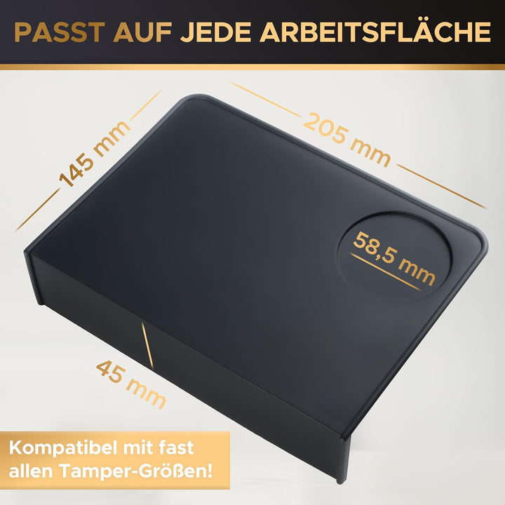 Barista Legends® Sparset – Abschlagbehälter, Barista Lappen & rutschfeste Tampermatte – Komplettes B