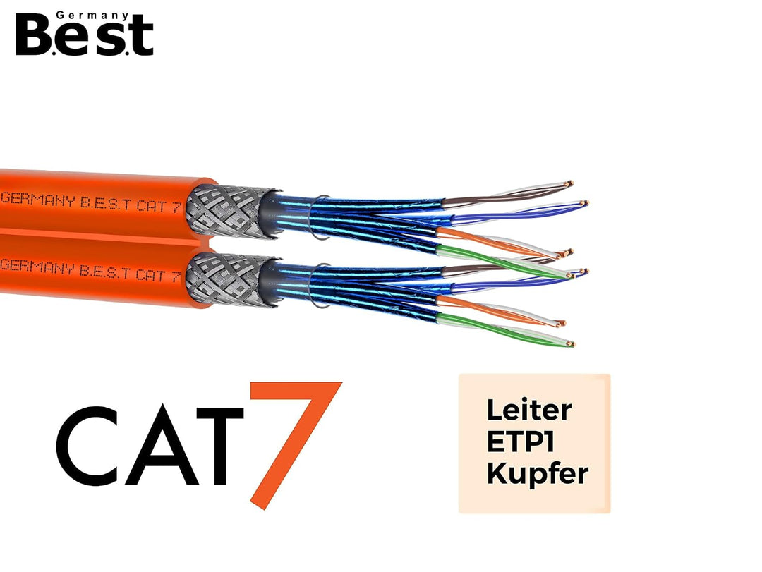 Germany B.e.s.t CAT 7 Verlegekabel 250m Duplex Lan Kabel Kupfer 1000Mhz S/FTP Cat Netzwerkkabel Cat