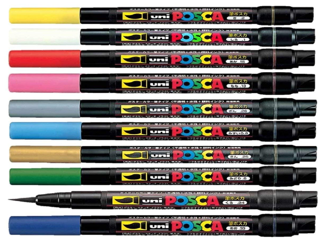 Uni Posca PCF-350 Farbstift, 0,1 – 10 mm, Pinsel, Schreiben, auf jeder Oberfläche, Glas, Metall, Hol