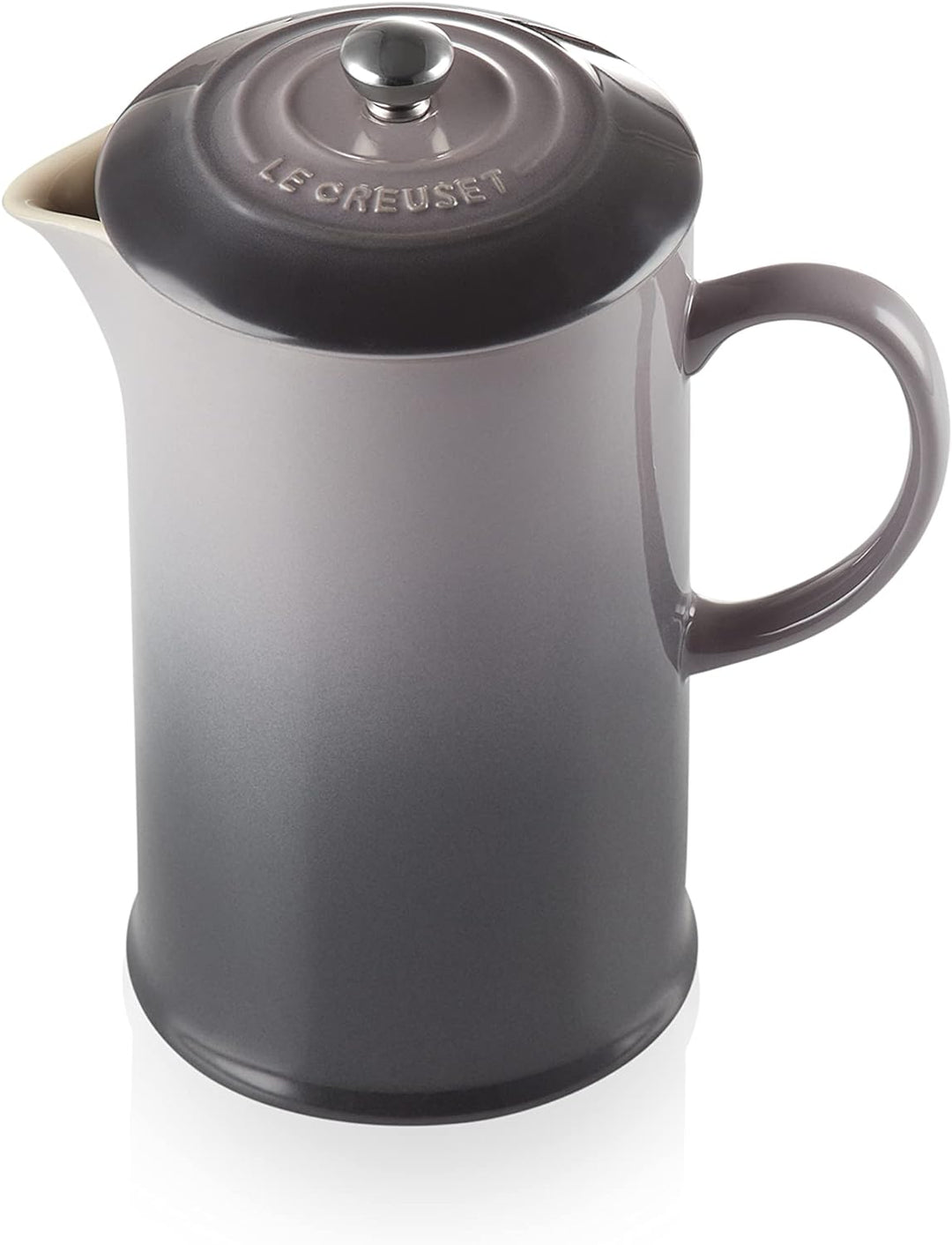 Le Creuset Kaffee-Bereiter/French Press mit Edelstahl-Presseinsatz, 800 ml, Steinzeug, Flint