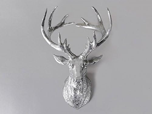 formano Wanddeko Hirschkopf, 34x23cm, Silber, Deko-Büste mit Geweih