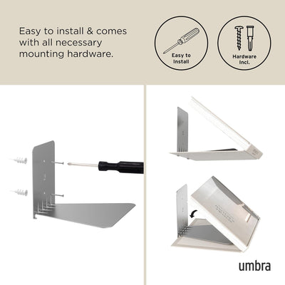 Umbra Conceal unsichtbares 3 Regalböden Bücherregal und Wandregal aus Metall, 3er-Set, Gross Gross (