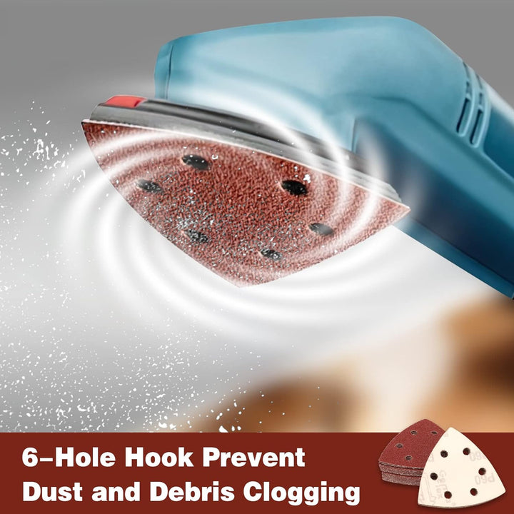 STEBRUAM Deltaschleifer Schleifpapier Dreieckschleifer, 65 Stück Delta Schleifpapier Klett Schleifpa