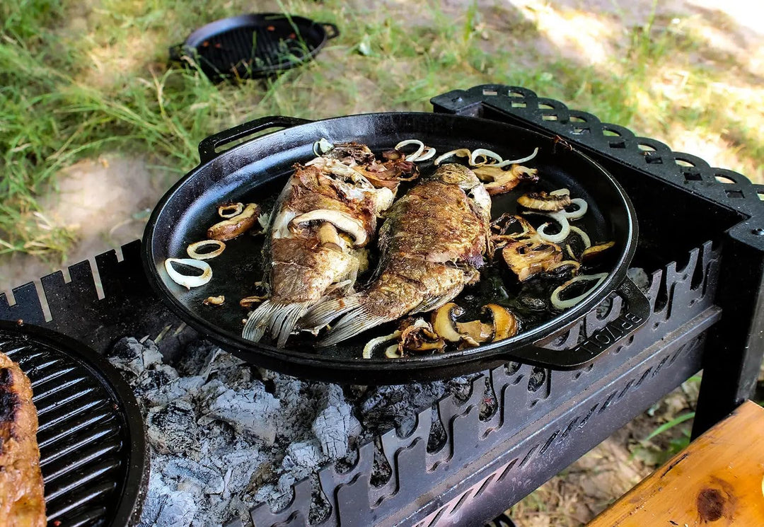 Schwenktopf Kazan aus Gusseisen 15 L (runder Boden) | Kasan Uzbekisch | Cast Iron KESSEL | Camping