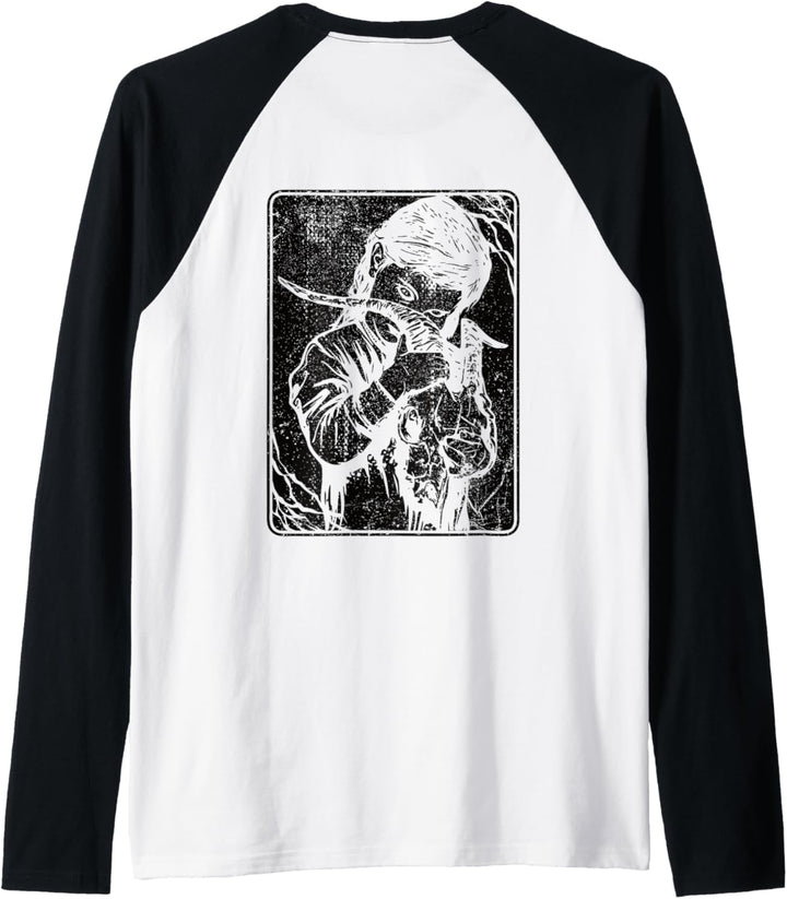 Backprint Black Satanic Okkult Art Evil 666 Antichrist Goth Raglan