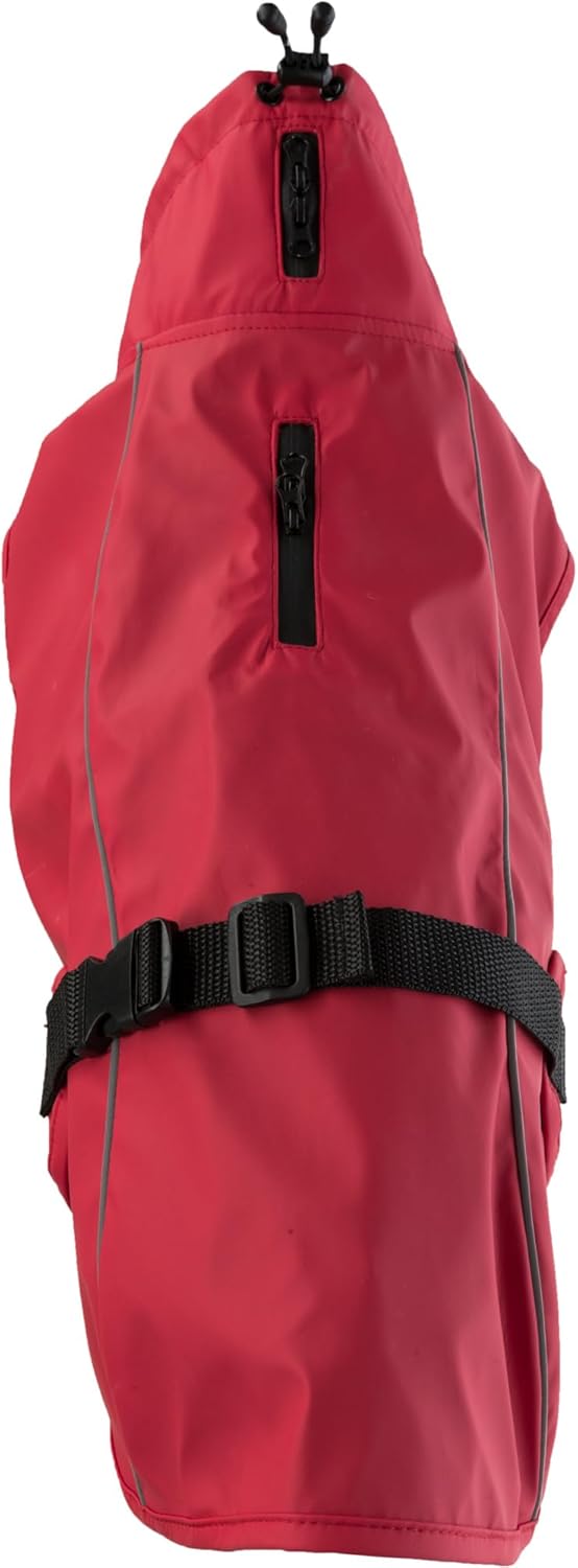 TRIXIE Vimy Regenmantel für Hunde, rot, Grösse S - Bauchumfang: 34 - 53 cm – Regenmantel für Hunde m